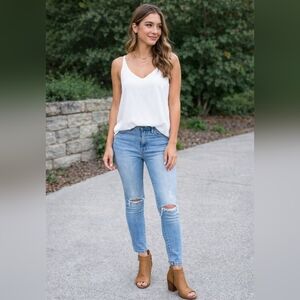 Coconuts by Matisse Cognac Peep Toe Cutout Booties Chunky Heel SZ 8.5 M